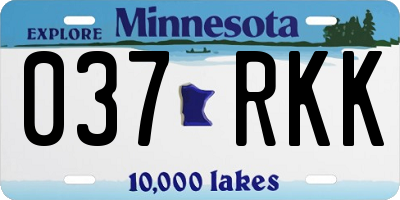 MN license plate 037RKK