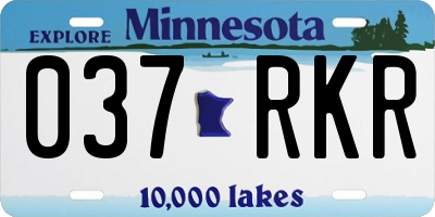 MN license plate 037RKR