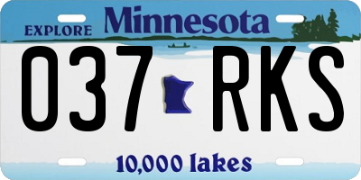 MN license plate 037RKS