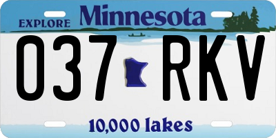 MN license plate 037RKV