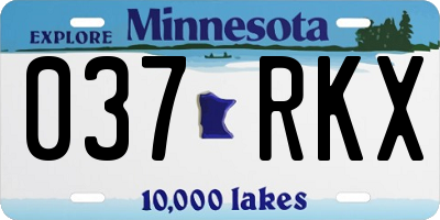 MN license plate 037RKX
