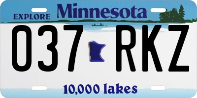 MN license plate 037RKZ