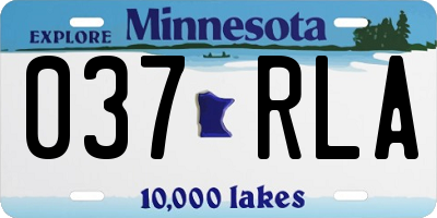 MN license plate 037RLA
