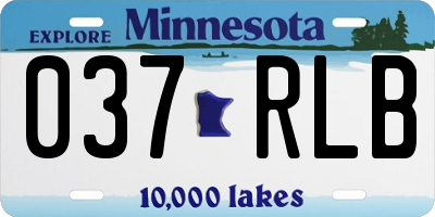 MN license plate 037RLB
