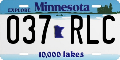 MN license plate 037RLC
