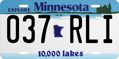 MN license plate 037RLI