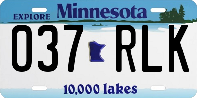 MN license plate 037RLK