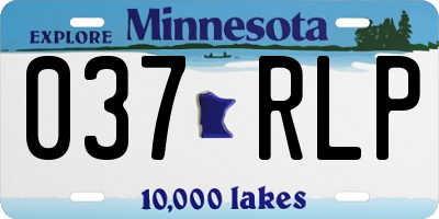 MN license plate 037RLP