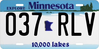 MN license plate 037RLV
