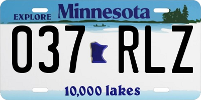 MN license plate 037RLZ