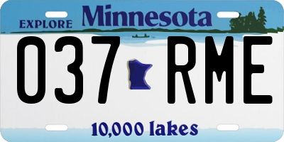MN license plate 037RME