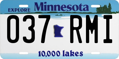 MN license plate 037RMI