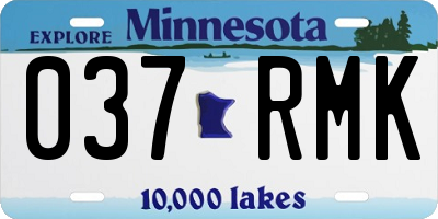 MN license plate 037RMK