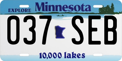 MN license plate 037SEB