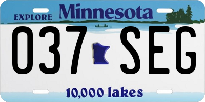 MN license plate 037SEG
