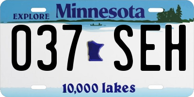 MN license plate 037SEH