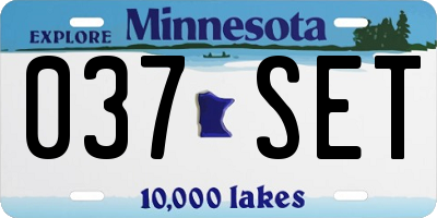 MN license plate 037SET