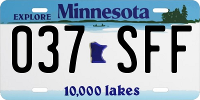 MN license plate 037SFF