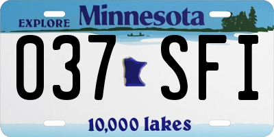 MN license plate 037SFI