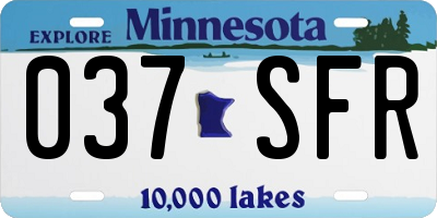 MN license plate 037SFR