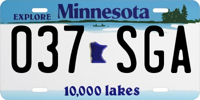MN license plate 037SGA