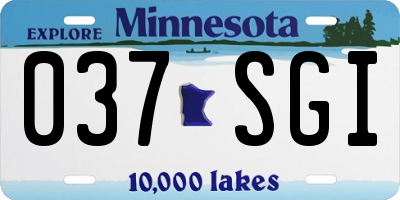 MN license plate 037SGI