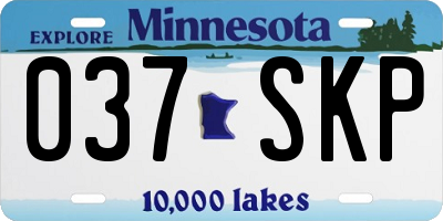 MN license plate 037SKP