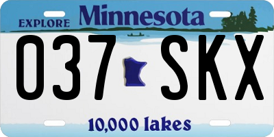 MN license plate 037SKX