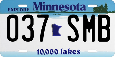 MN license plate 037SMB