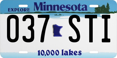MN license plate 037STI