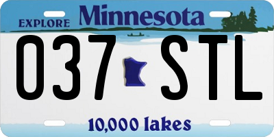 MN license plate 037STL