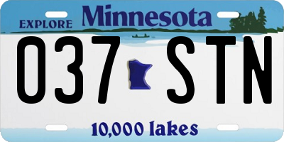 MN license plate 037STN