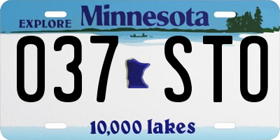 MN license plate 037STO
