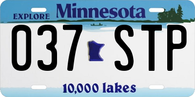 MN license plate 037STP