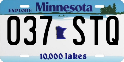 MN license plate 037STQ