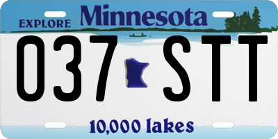 MN license plate 037STT