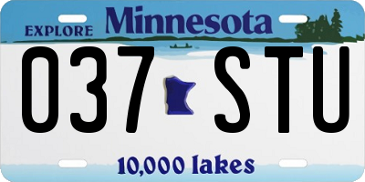 MN license plate 037STU