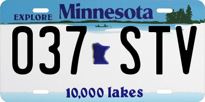 MN license plate 037STV