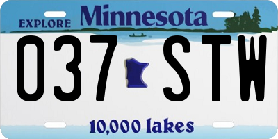 MN license plate 037STW