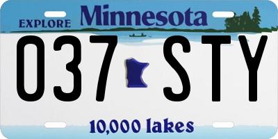 MN license plate 037STY
