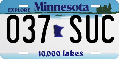 MN license plate 037SUC
