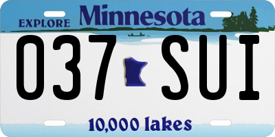 MN license plate 037SUI