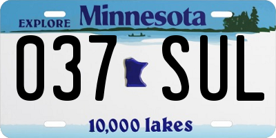 MN license plate 037SUL