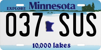 MN license plate 037SUS