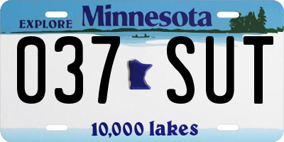 MN license plate 037SUT