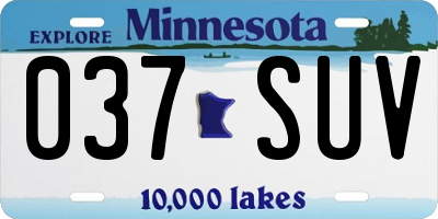 MN license plate 037SUV