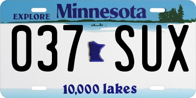 MN license plate 037SUX
