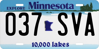 MN license plate 037SVA