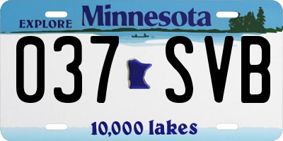 MN license plate 037SVB