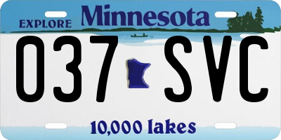 MN license plate 037SVC